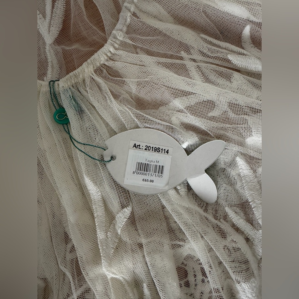 Antica Sartoria White Lace/beaded Halter top/dress/ coverup - Picture 5 of 5